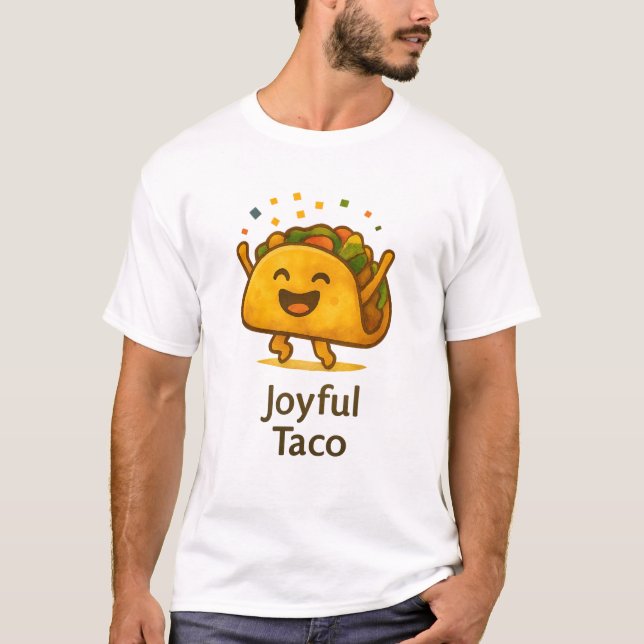 Camiseta Funny Joyful Taco T-Shirt | Cute Foodie Fiesta Tee (Anverso)
