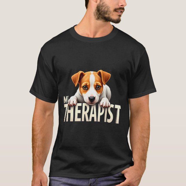 Camiseta Funny Jrt Puppy My Therast Jack Russell Terrier Do (Anverso)