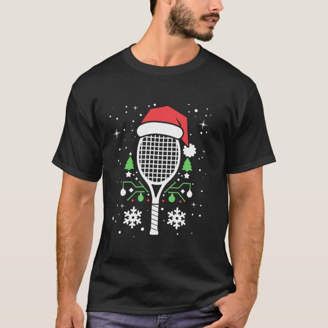 Camiseta Funny jugadora de tenis Xmas enciende Navidades de (Anverso)