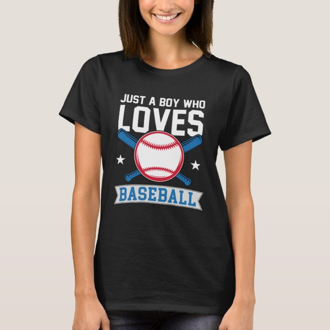 Camiseta Funny Just A Boy Who Loves Baseball Pitcher Catche (Anverso)
