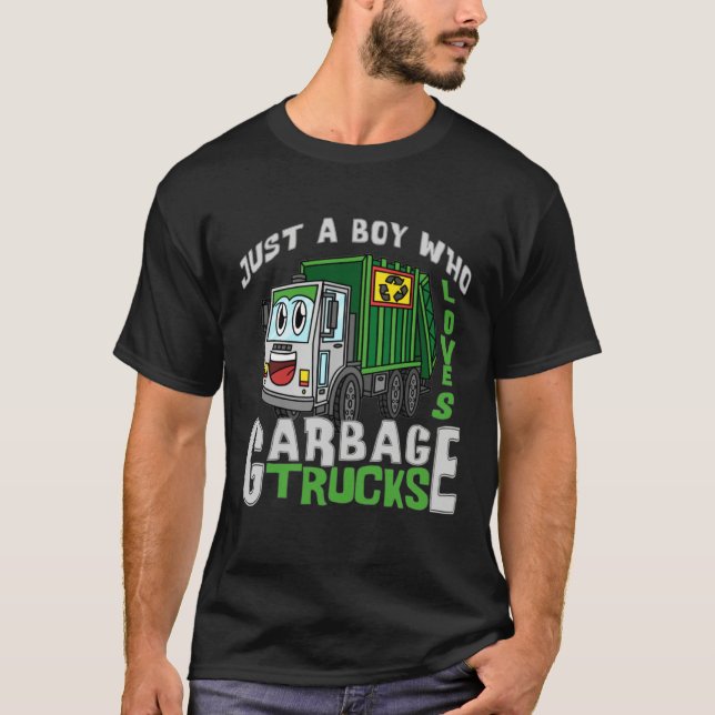 Camiseta Funny Just A Boy Who Loves Garbage Trucks (Anverso)