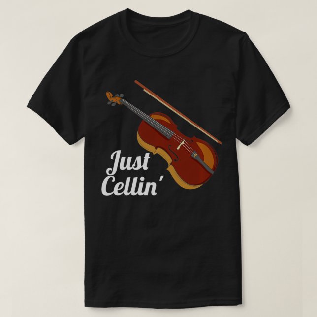 Camiseta Funny Just Cellin Cello Violoncello Pullover (Diseño del anverso)