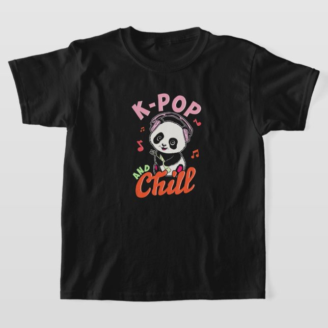 Camiseta Funny K-Pop y Chill Shirt - Cute Anime Panda T s (Distribución)