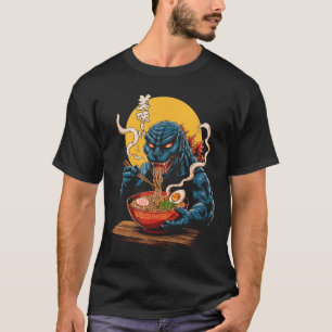 Camiseta Funny Kaiju comiendo Ramen Monstruo japonés Lover