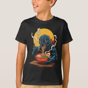 Camiseta Funny Kaiju comiendo Ramen Monstruo japonés Lover 