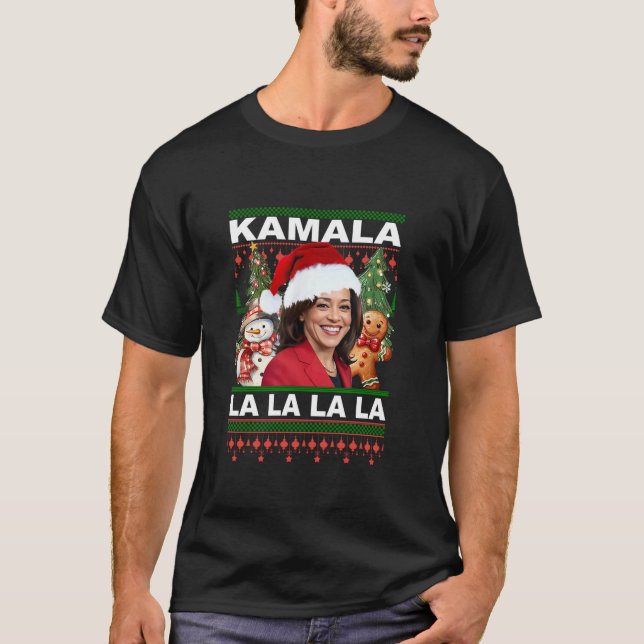 Camiseta Funny Kamala Harris 2024 Navidades Comma La Men Wo (Anverso)