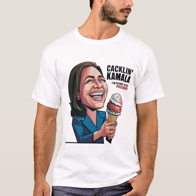 Camiseta Funny Kamala Harris comiendo helado político (Anverso)