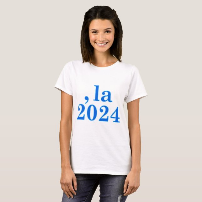 Camiseta Funny Kamala Harris Comma La 2024 (Anverso completo)