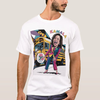 Camiseta Funny Kamala Harris frente al autobús escolar