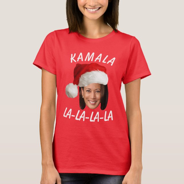 Camiseta Funny Kamala Harris Navidades de Santa Hat (Anverso)