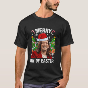 Camiseta Funny Kamala Harris Navidades Santa Hat Merry 4