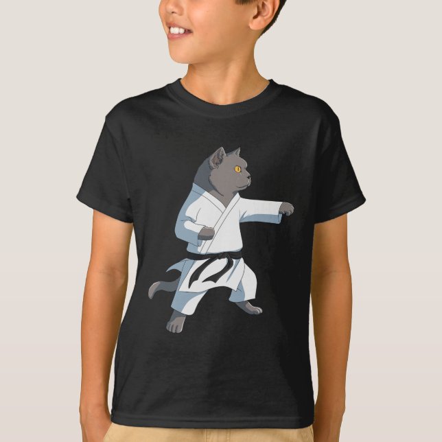 Camiseta Funny Karate British Shorthair Cat (Anverso)