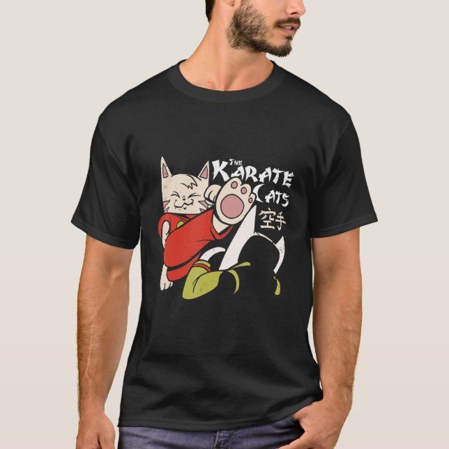 Camiseta Funny Karate Cat luchando contra Kitten Kitty Figh (Anverso)