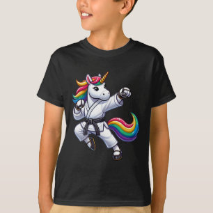 Camiseta Funny Karate Unicorn Chicas de atletas del cinturó