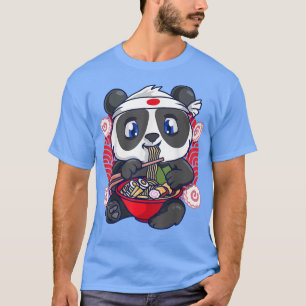 Camiseta Funny Kawaii Anime Cute Panda Japonés Ramen Noodl
