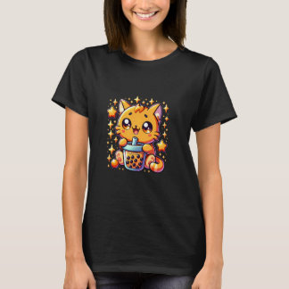 Camiseta Funny Kawaii Cat Bubble Tea , Kawaii Neko Kids