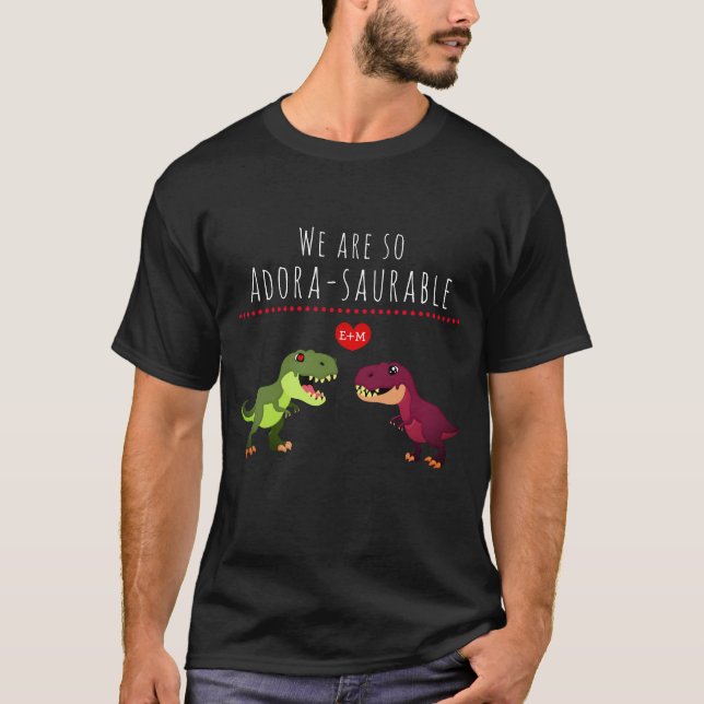 Camiseta Funny Kawaii Dinosaur Pun Pareja recién casada (Anverso)