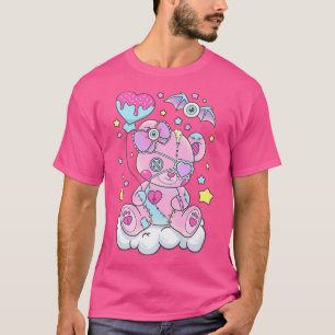 Camiseta Funny Kawaii Pastel Gótico Cute Sombrío Oso Anime