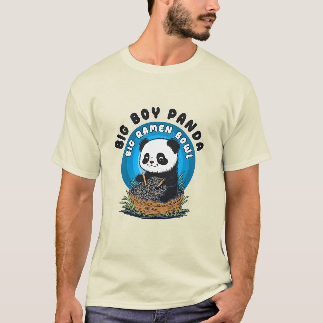 Camiseta Funny Kawaii Ramen Panda (Anverso)