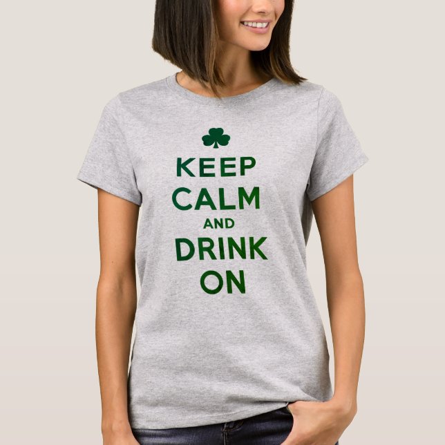 Camiseta Funny Keep Calm and Drink On St. Patrick shirt (Anverso)