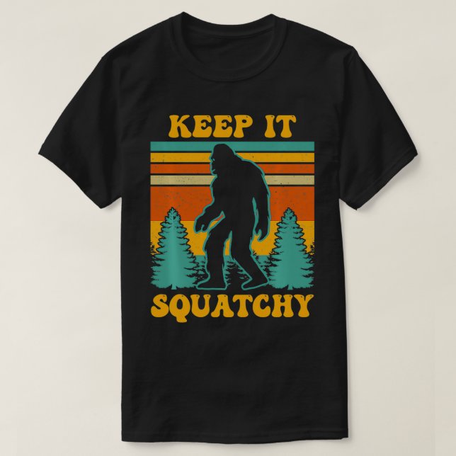 Camiseta Funny Keep It Squatchy Retro Bigfoot Sasquatch Gif (Diseño del anverso)