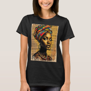 Camiseta Funny Kente Cloth Head Wrap African American Women