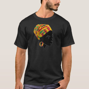 Camiseta Funny Kente Cloth Head Wrap Para Afroamericano W