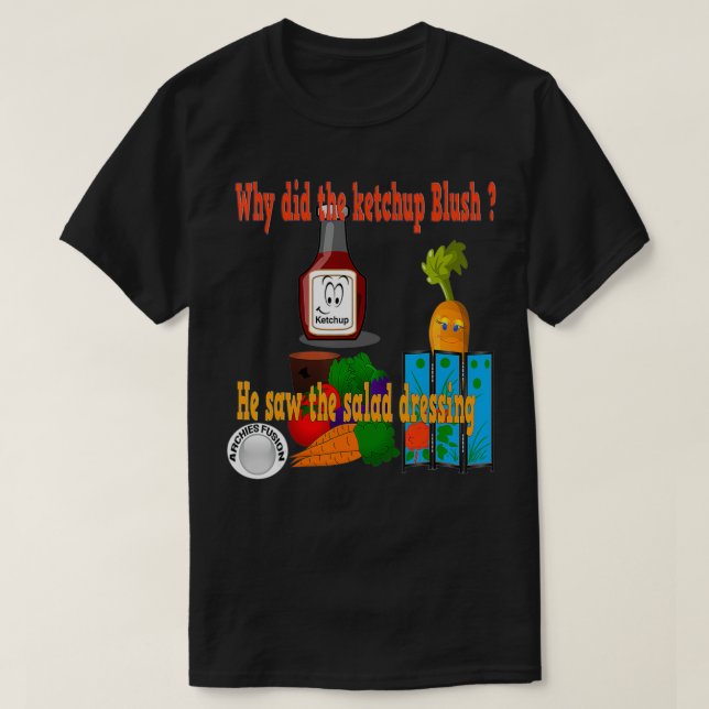 Camiseta Funny ketchup verdura moda veggie tee  (Diseño del anverso)