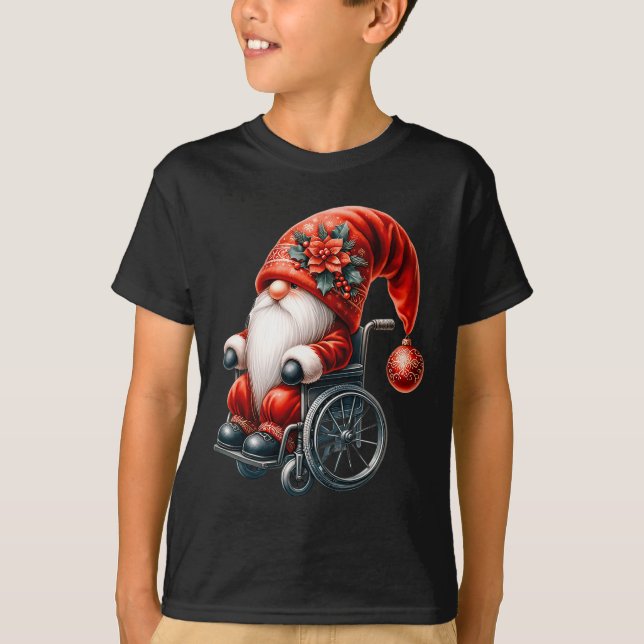 Camiseta Funny Kids Wheelchair Santa Graphic For Men Christ (Anverso)