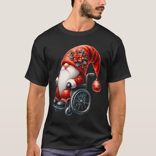 Camiseta Funny Kids Wheelchair Santa Graphic For Men Christ (Anverso)