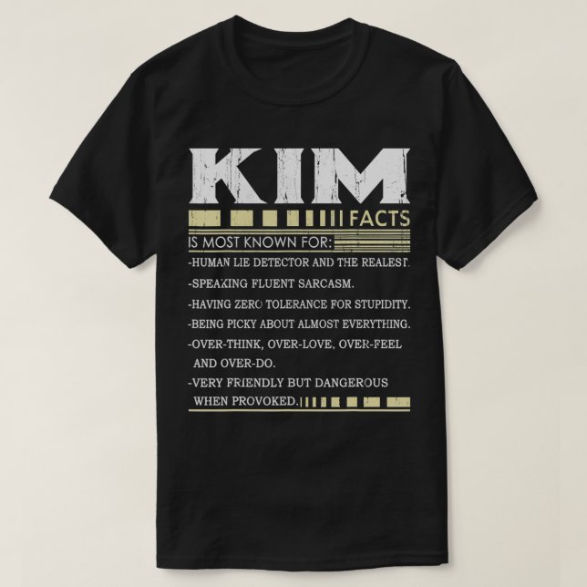 Camiseta Funny Kim FACTS Gift  Kim Name  (Diseño del anverso)