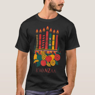 Camiseta Funny Kinara Siete Velas Kwanzaa Celebración 1