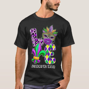 Camiseta Funny Kindergarten Teacher Mardi Gras Family Match