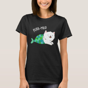 Camiseta Funny Kitty Cat Mermaid Pun Dark BG