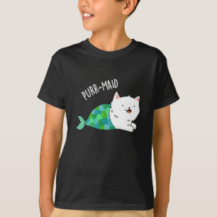 Camiseta Funny Kitty Cat Mermaid Pun Dark BG