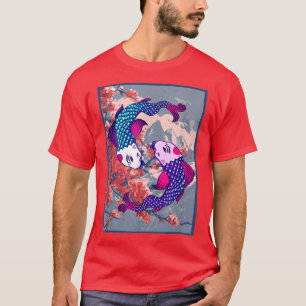 Camiseta Funny Koi Fish Cherry Blossom Flor Samurai Fuji 