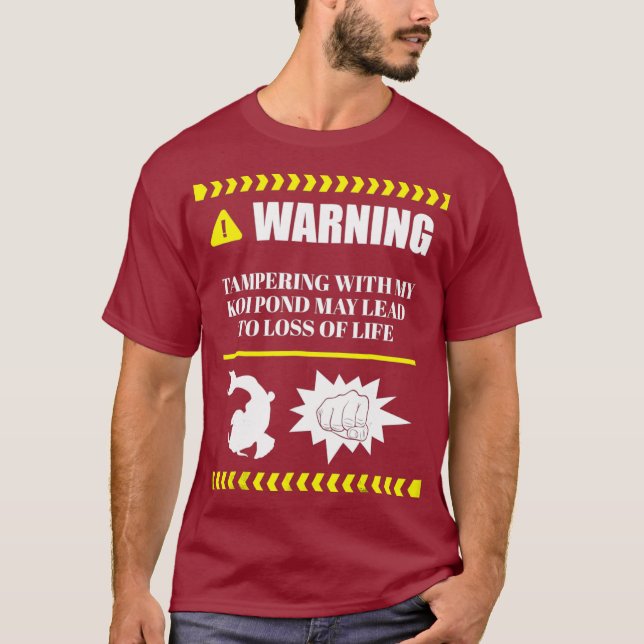 Camiseta Funny Koi Fish Pond T Shirt Warning May Lead To (Anverso)