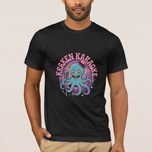 Camiseta Funny Kraken Karaoke Octopus (Anverso)