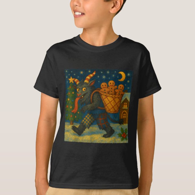 Camiseta Funny Krampus Gingerbread Night Festive Creepy Hol (Anverso)