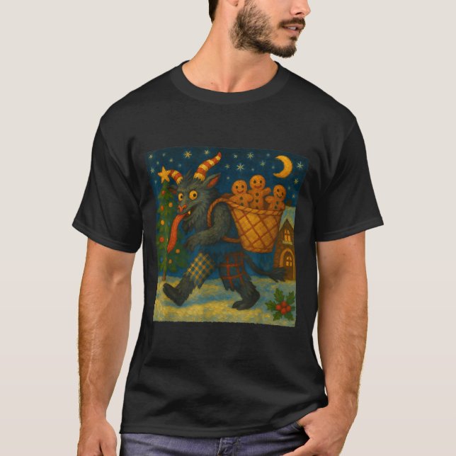 Camiseta Funny Krampus Gingerbread Night Festive Creepy Hol (Anverso)