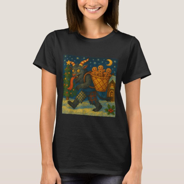 Camiseta Funny Krampus Gingerbread Night Festive Creepy Hol (Anverso)