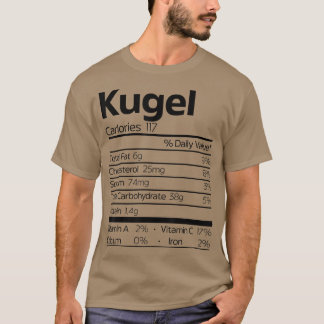 Camiseta Funny Kugel Nutrition Fact Navidades Hanukkah Food