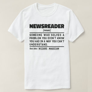 Camiseta Funny la novedad de Newsreader Noun Radio News Wor