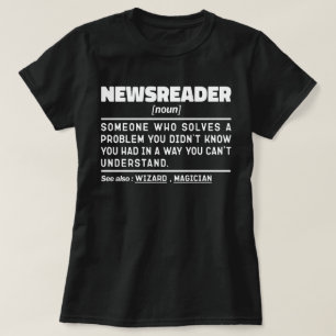 Camiseta Funny la novedad de Newsreader Noun Radio News Wor