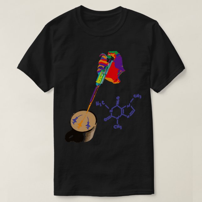 Camiseta Funny Lab Tech Chemistry Caffeine Pipette (Diseño del anverso)