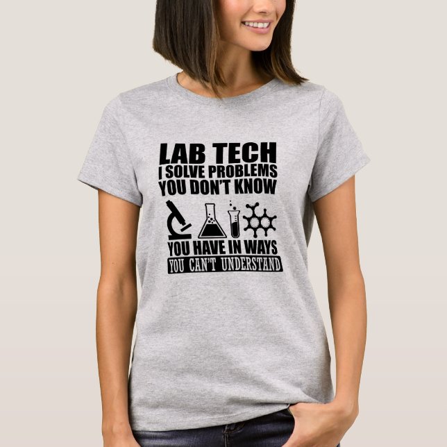 Camiseta Funny lab tech cita el humor de los técnicos de la (Anverso)