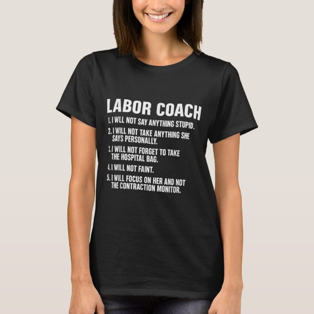Camiseta Funny Labor Coach New Mom New Dad Hostal New Baby  (Anverso)