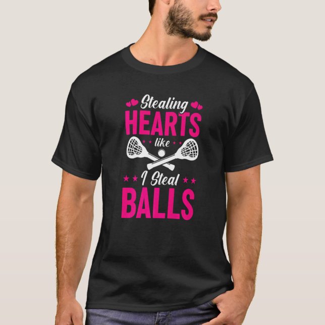 Camiseta Funny Lacrosse Player Robando Corazones Como Yo Ro (Anverso)