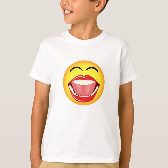 Camiseta Funny Laughing Big Open Mouth Face Emoji (Anverso)
