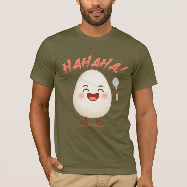 Camiseta Funny Laughing Egg Cartoon Bella+Canvas T-Shirt (Anverso)
